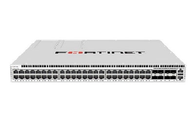 FS-648F-FPOE - Fortinet FortiSwitch 648F Switch, 48 Port RJ45 PoE (32x1GE/2.5GE / 16x1GE/2.5GE/5GE), 8x 10GE/25GE SFP+/SFP28 Uplink - Refurb'd